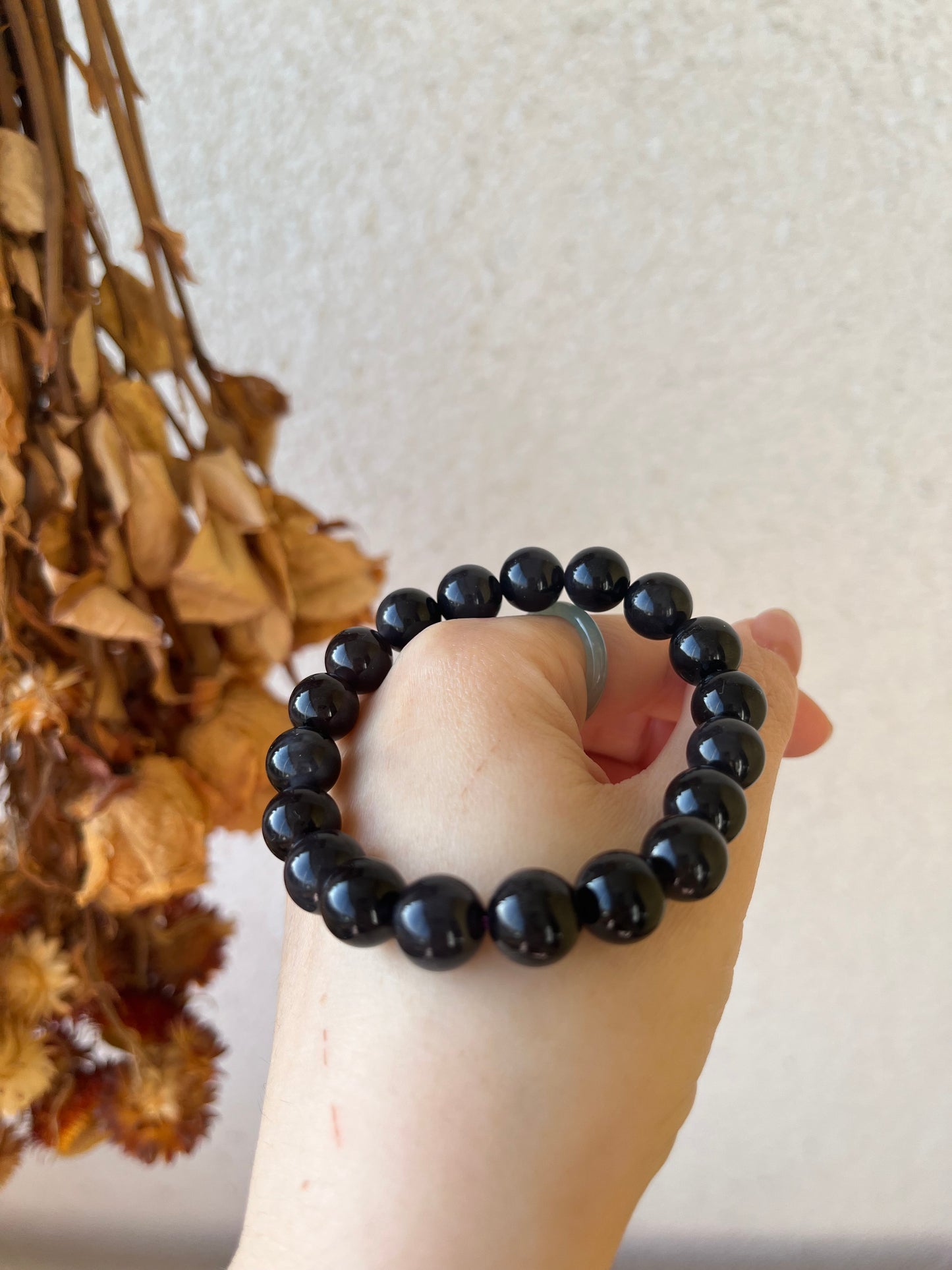10mm Imperial (Dark) Purple Hetian Jade Bracelet | 和田帝王紫手串