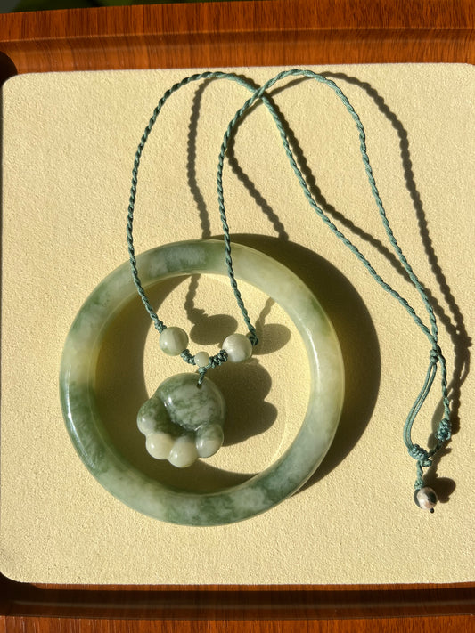Xiu Jade Bangle and Cat Paw Necklace