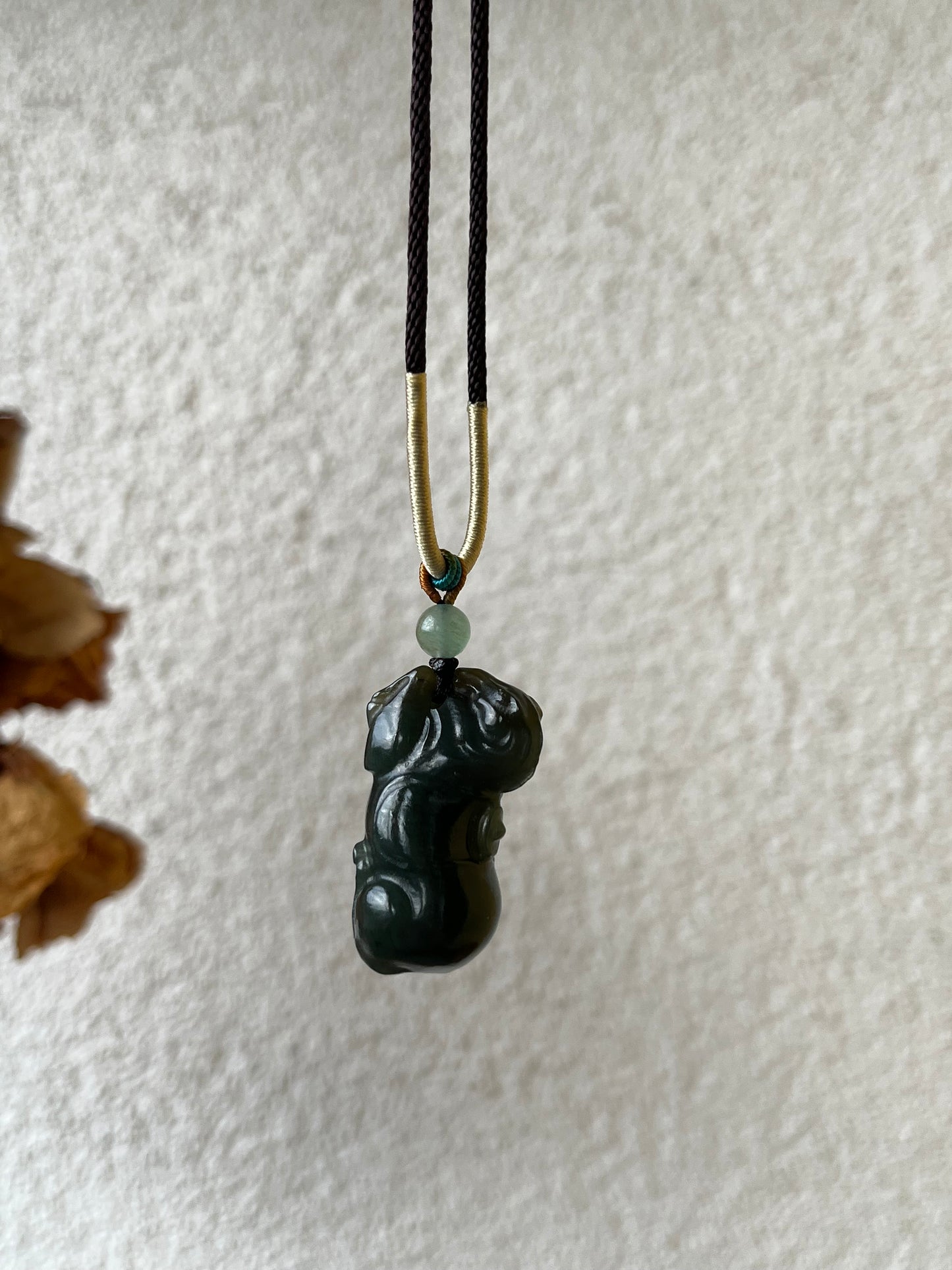 Dark Blue and Brown Hetian Jade Horse Pendant