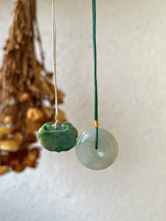 Small Jadeite Ruyi & Safty Clasp Pendant | 翡翠小如意, 小平安扣