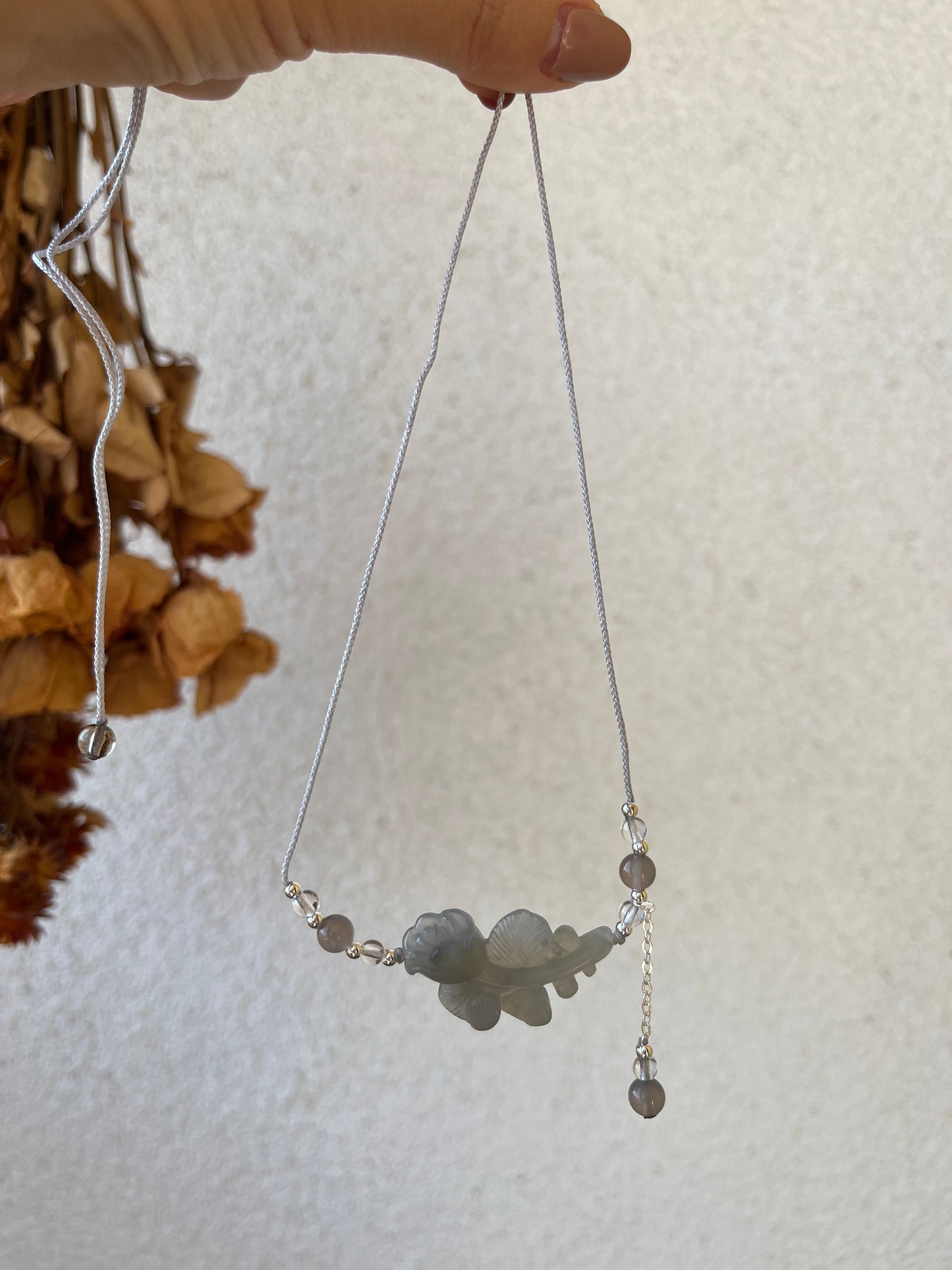 Xiu Jade Rose Necklace | 岫玉玫瑰锁骨项链