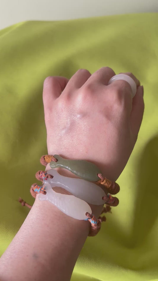 Handmade Hetian Jade Fish Bracelets